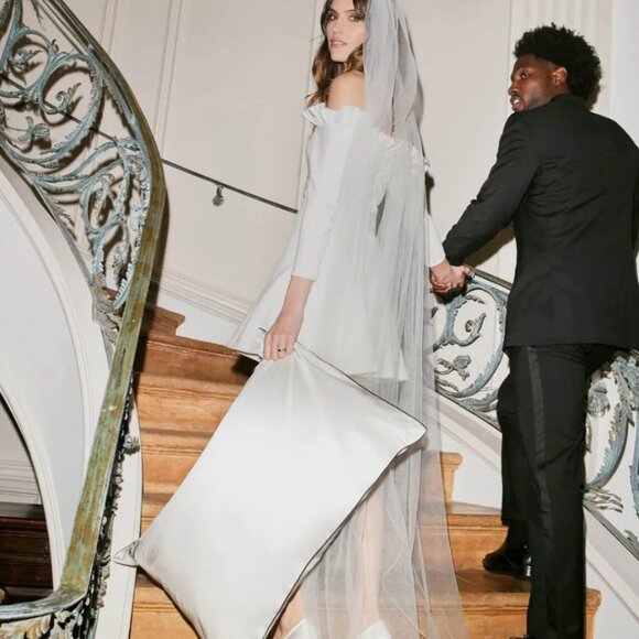 Slip Wedding “Just Married” 100% Silk Queen Pillowcase Set of 2 Bridal Gift - Picture 16 of 16